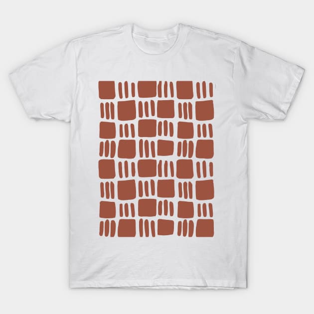 Abstract squares - brick red T-Shirt by wackapacka